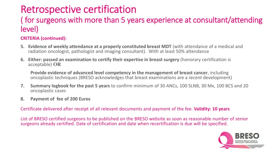 retrospective certification retrospective 1