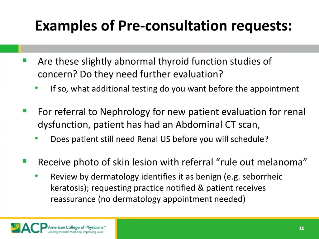 examples of pre consultation requests
