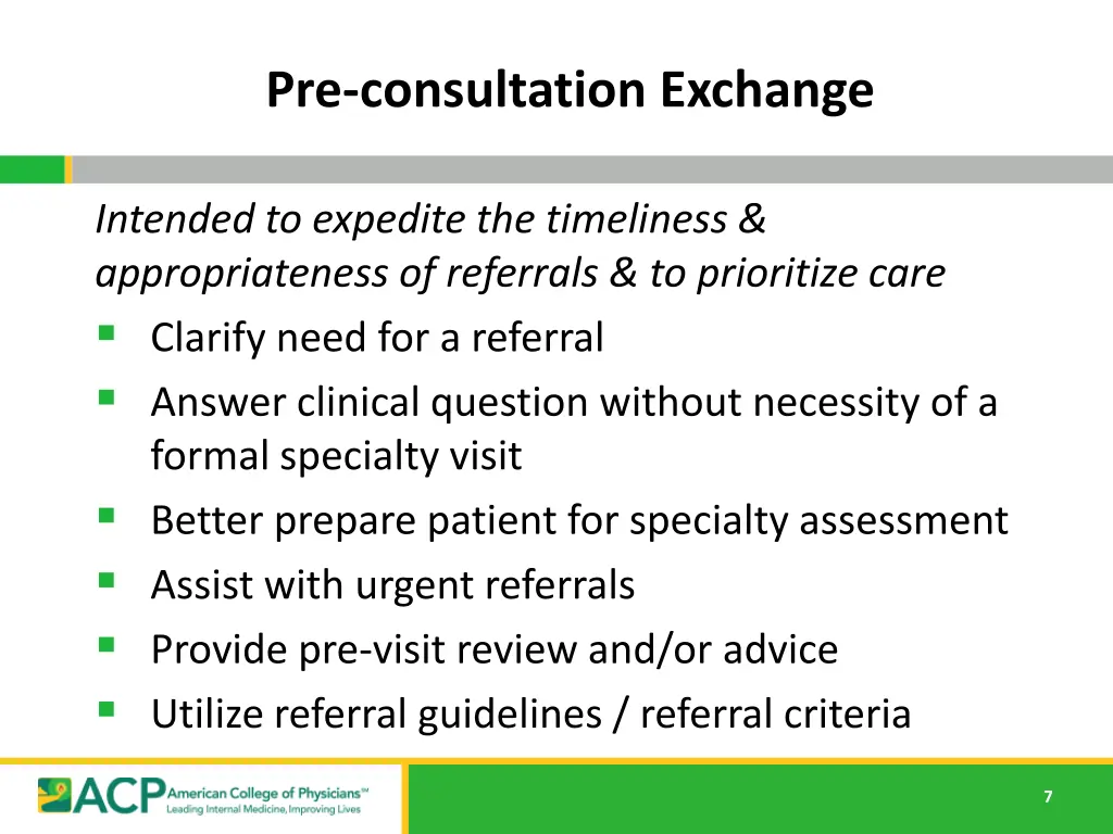 pre consultation exchange