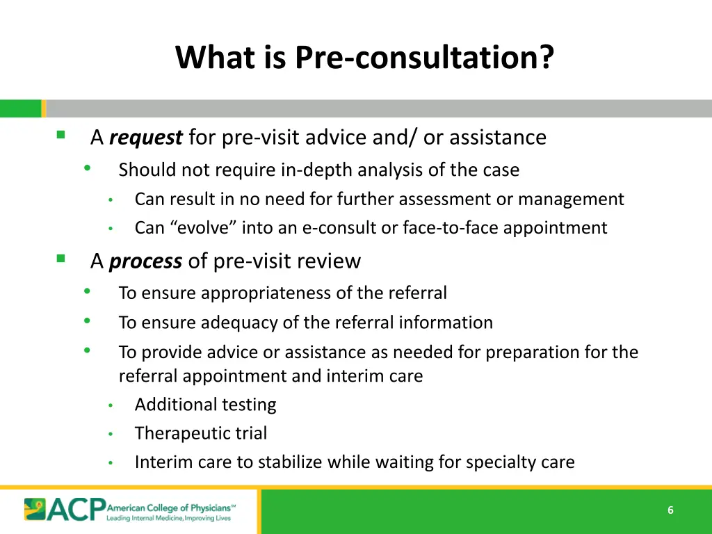 what is pre consultation