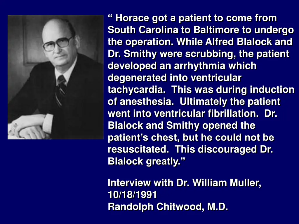 horace got a patient to come from south carolina