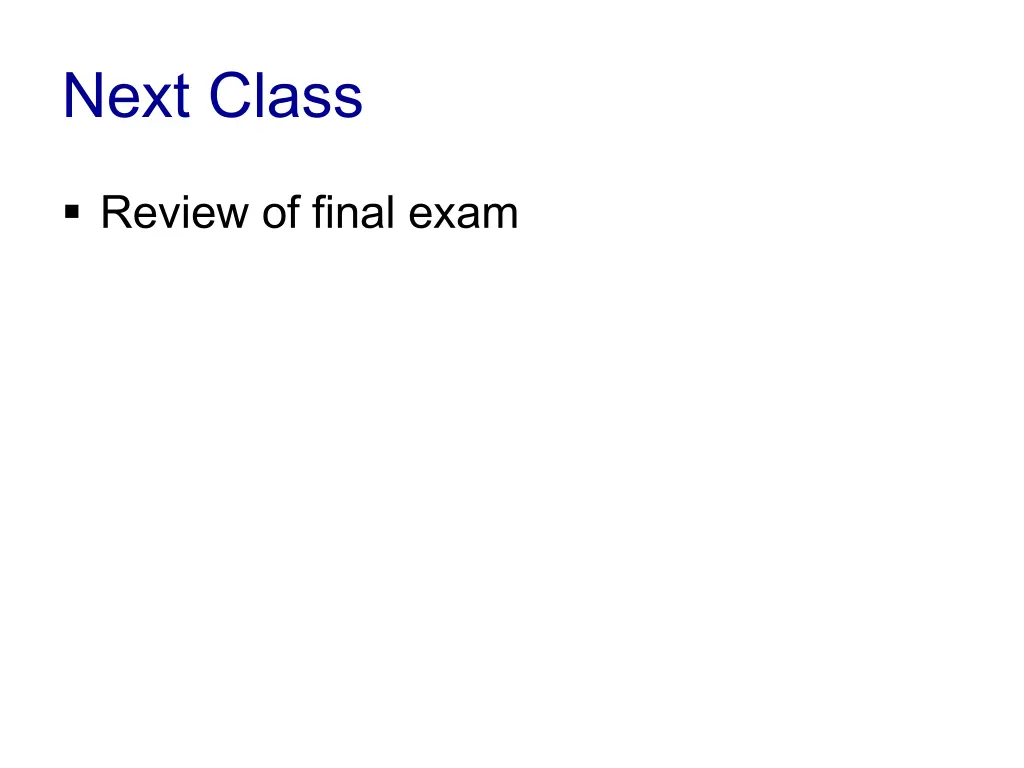 next class