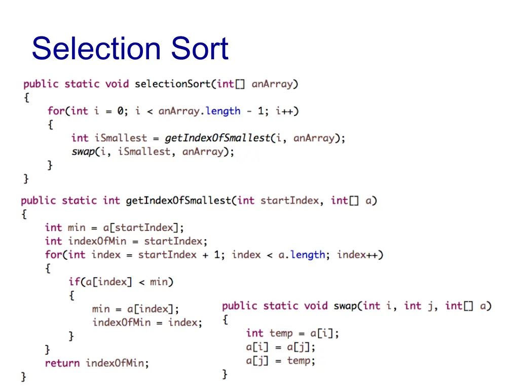 selection sort