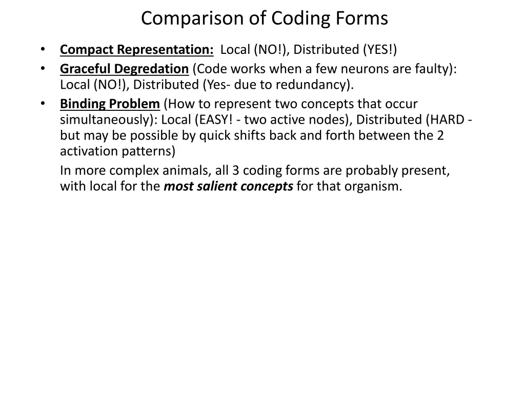 comparison of coding forms
