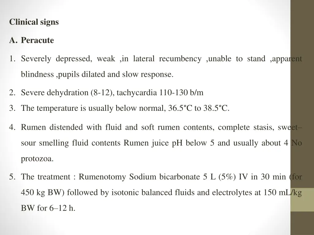 clinical signs