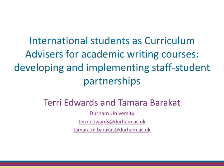international students as curriculum advisers