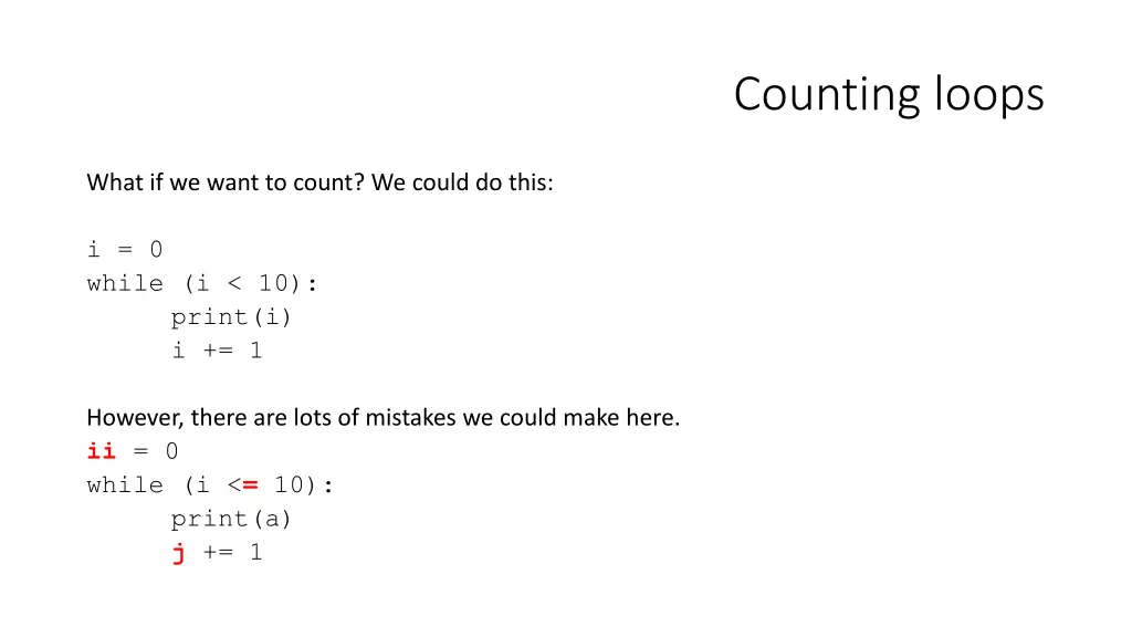 counting loops