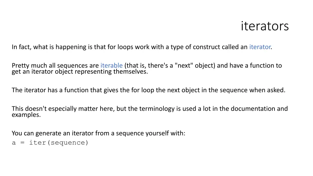 iterators