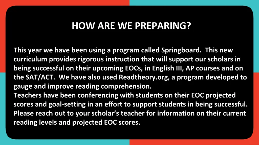 how are we preparing