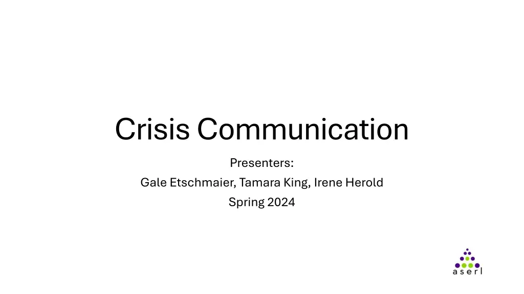 crisis communication presenters gale etschmaier