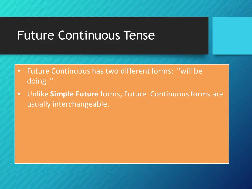 future continuous tense 1