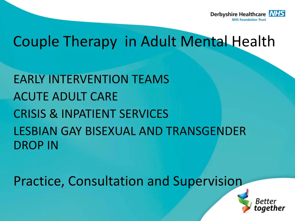 couple therapy in adult mental health