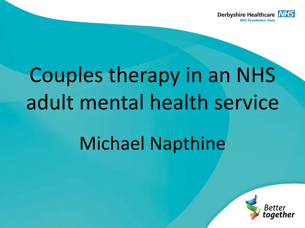 couples therapy in an nhs adult mental health