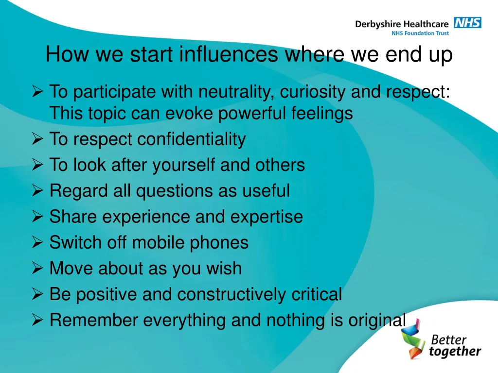 how we start influences where we end up