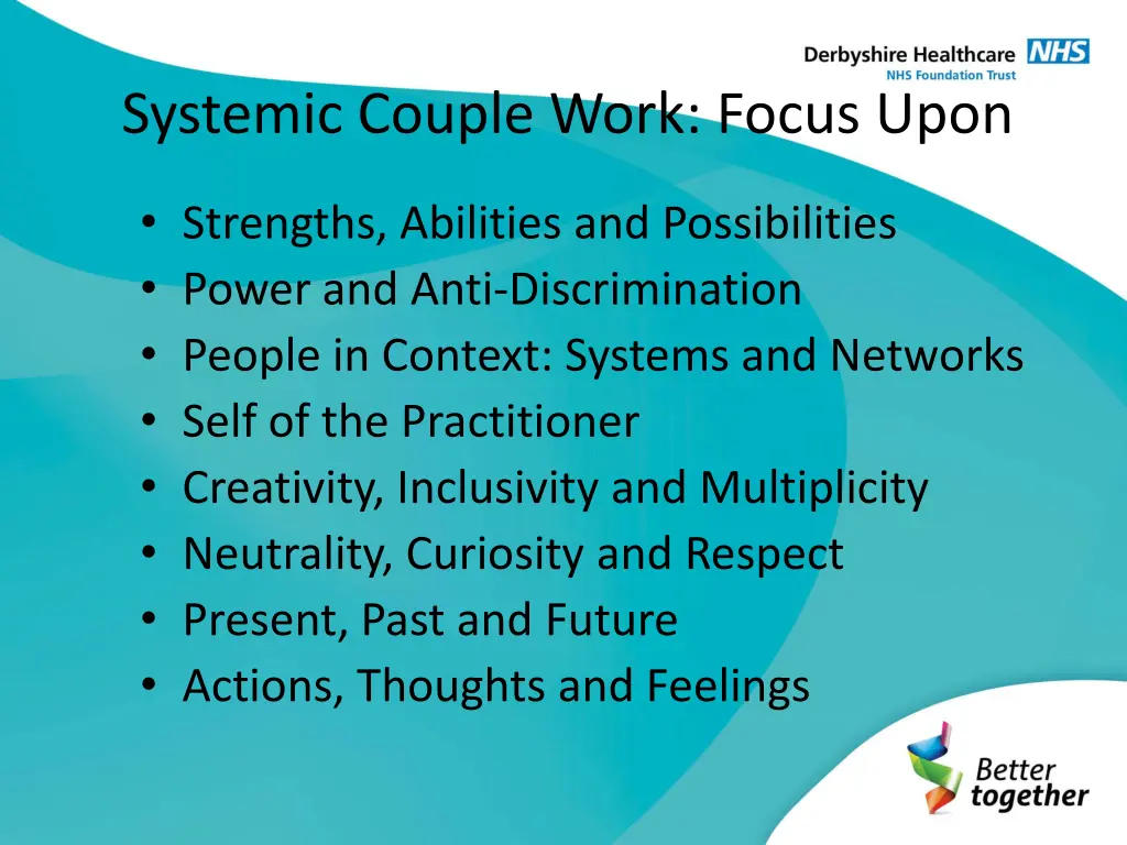 systemic couple work focus upon