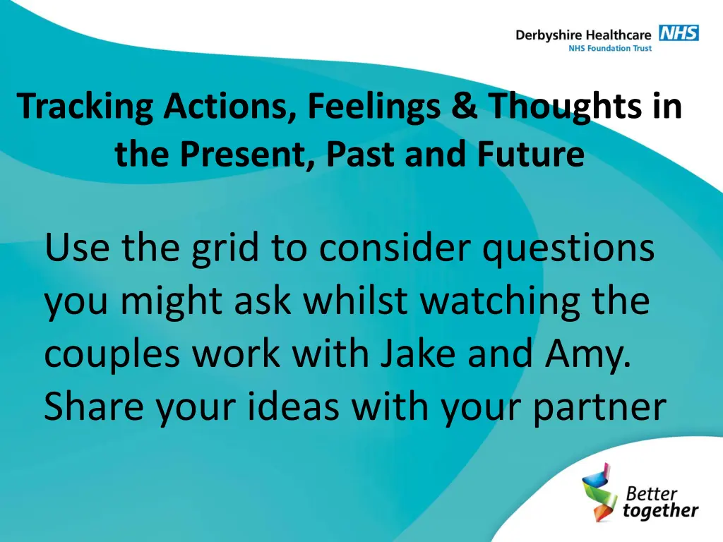 tracking actions feelings thoughts in the present