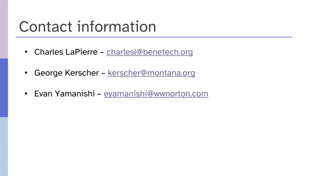 contact information