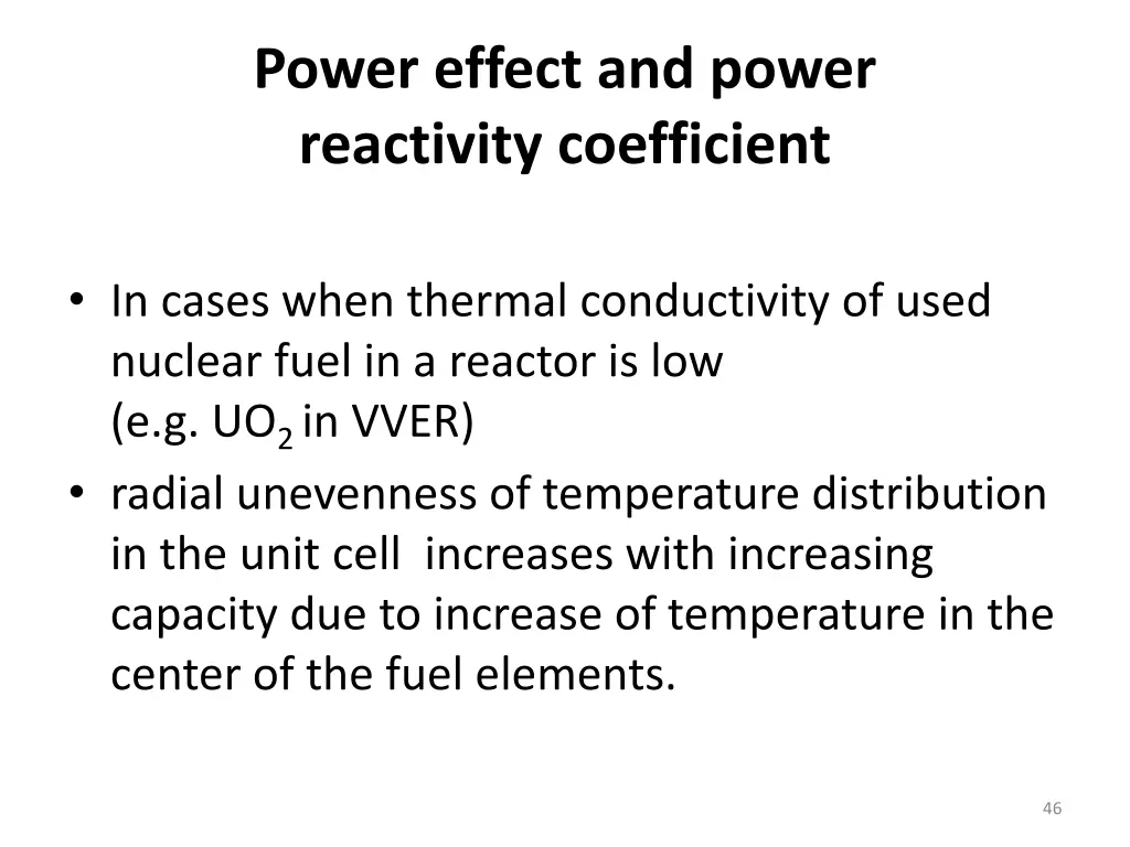 power effect and power reactivity coefficient