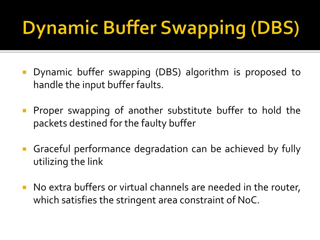 dynamic buffer swapping dbs algorithm is proposed