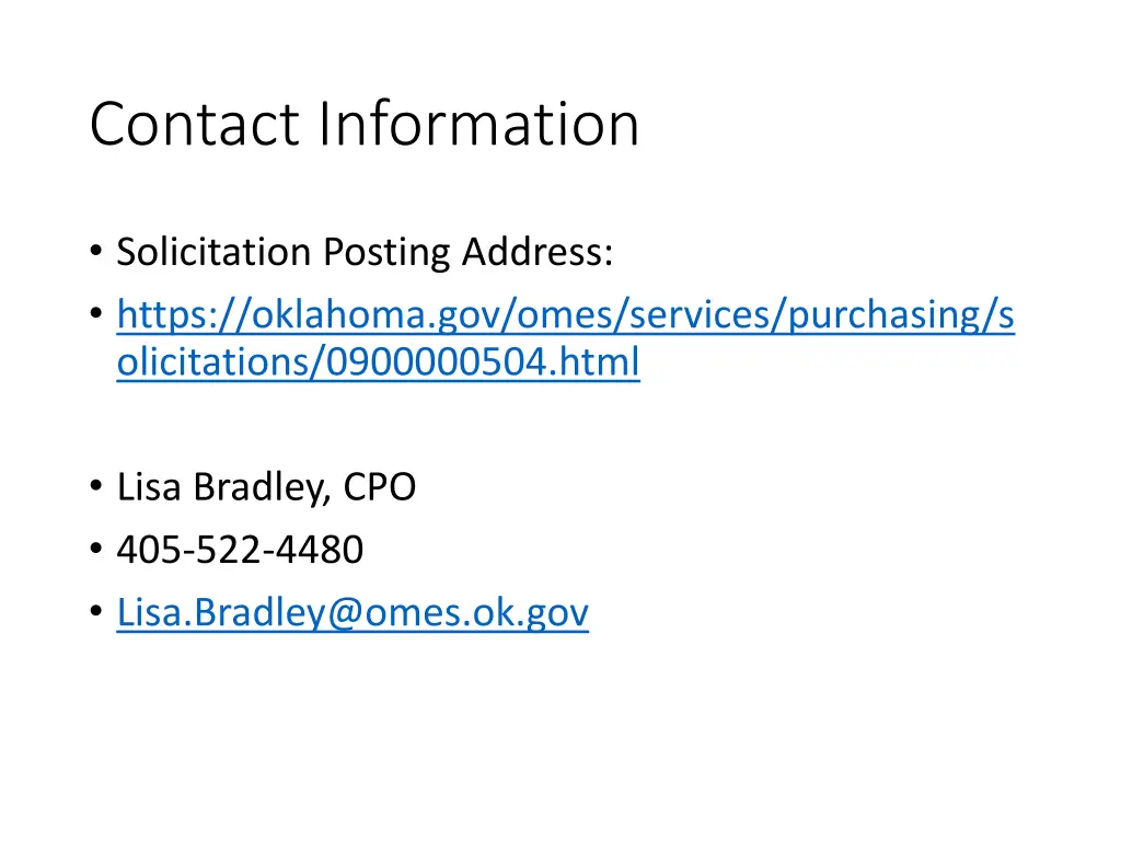 contact information