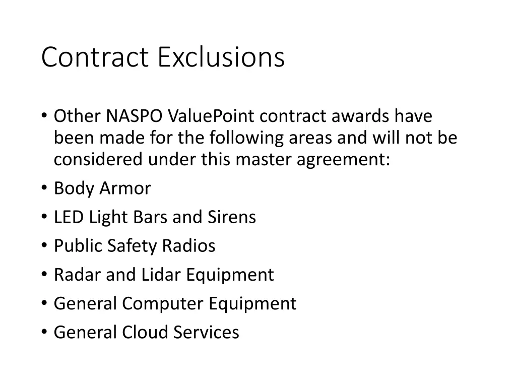 contract exclusions
