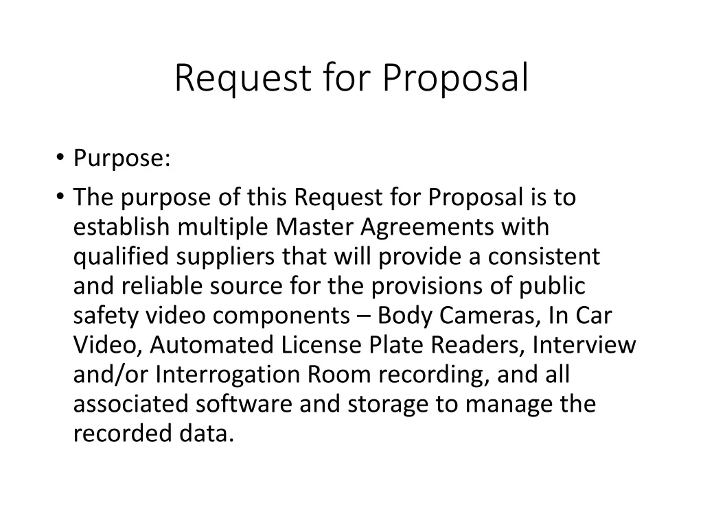 request for proposal