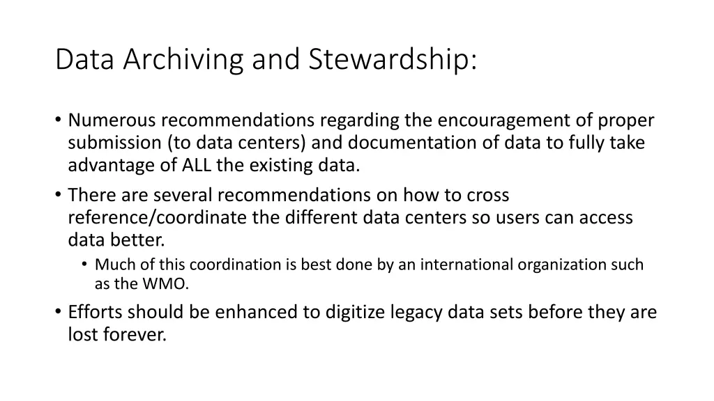 data archiving and stewardship