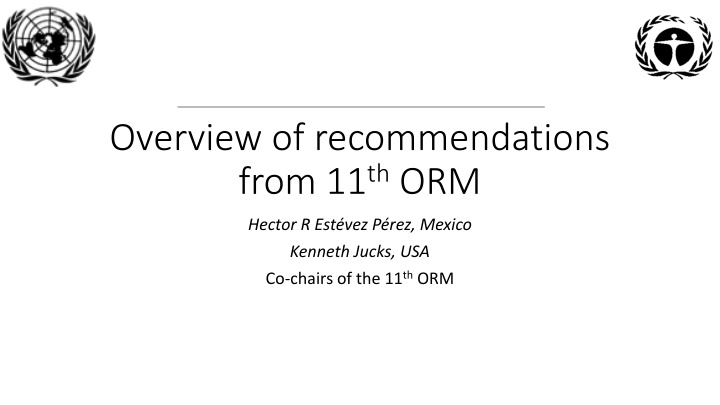 overview of recommendations from 11 th orm