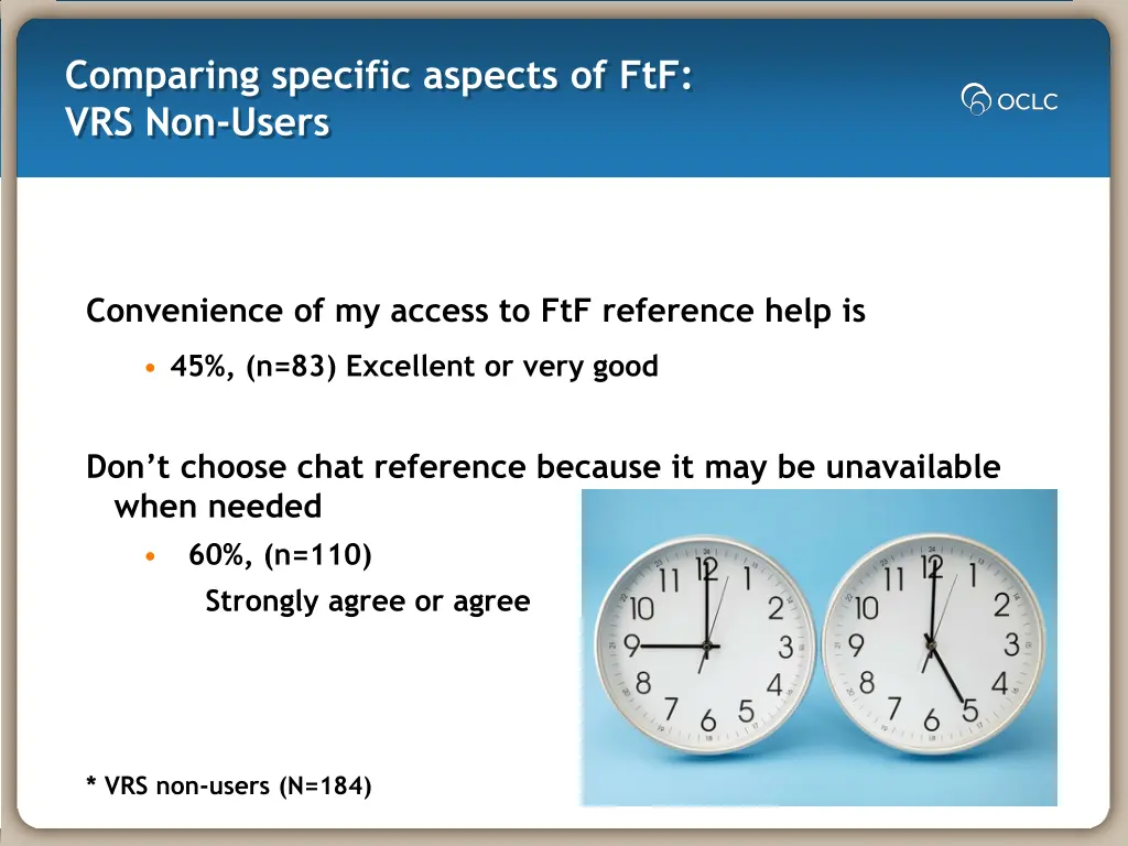 comparing specific aspects of ftf vrs non users