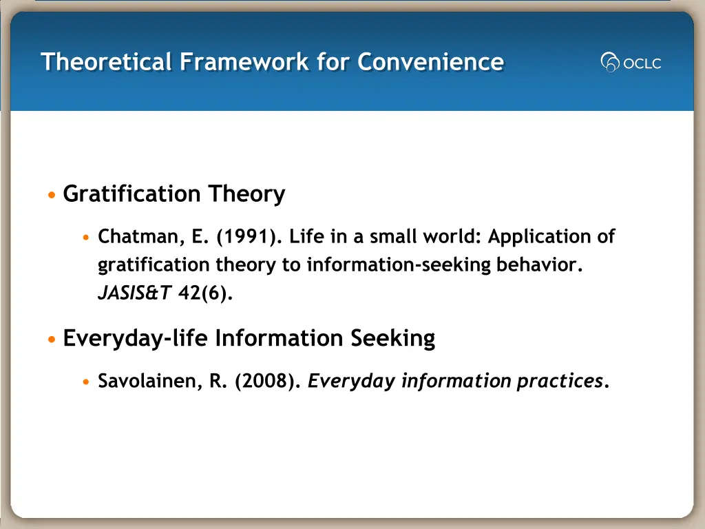 theoretical framework for convenience 1