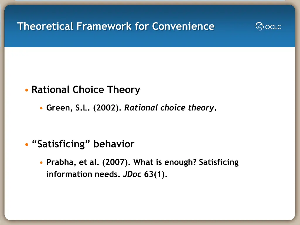 theoretical framework for convenience