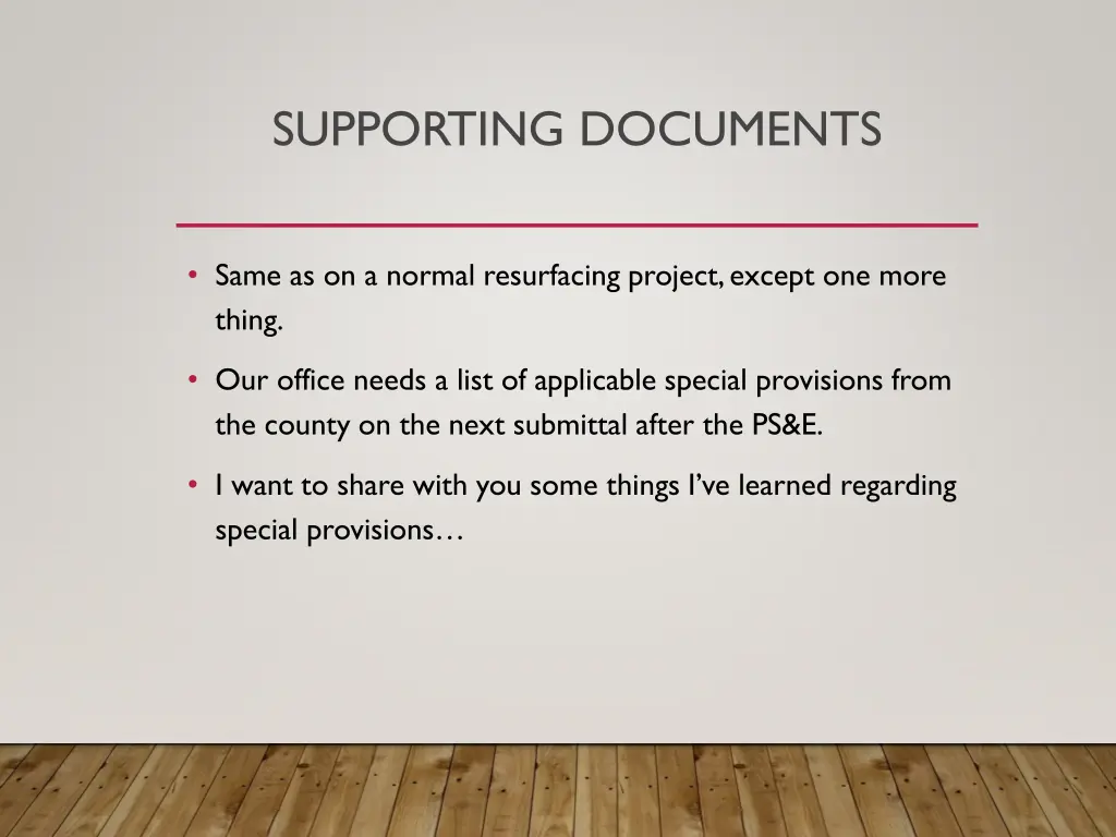 supporting documents