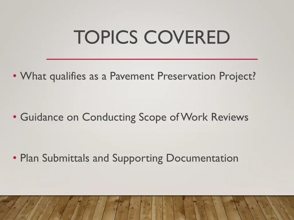 topics covered