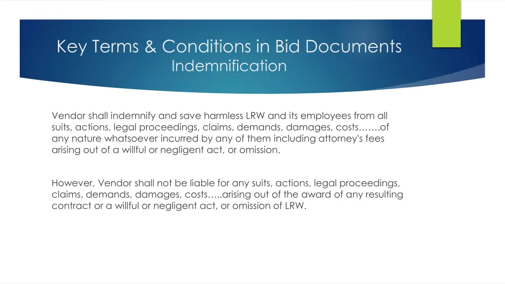 key terms conditions in bid documents 1