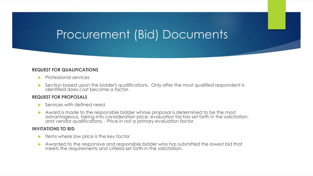 procurement bid documents