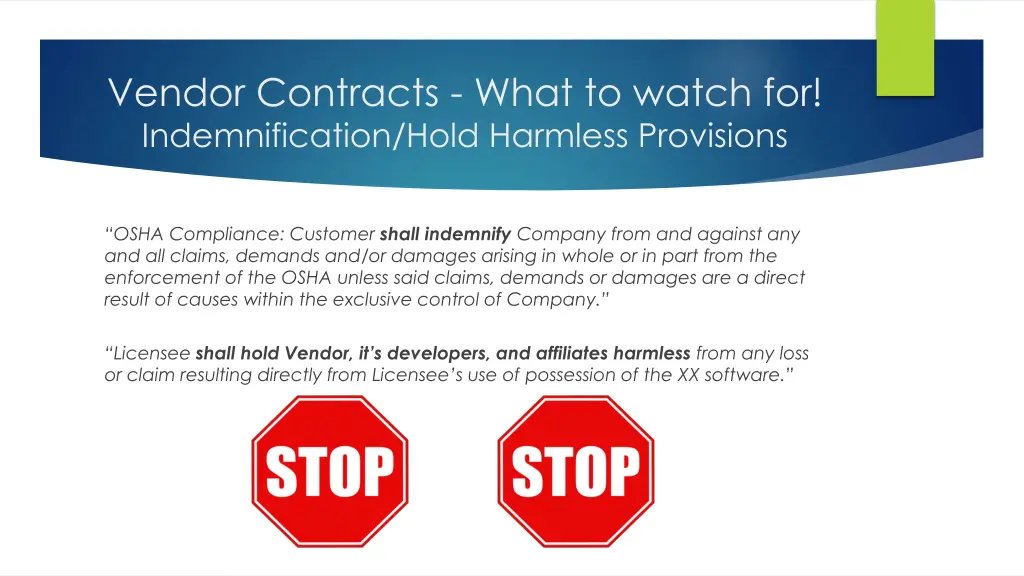 vendor contracts what to watch