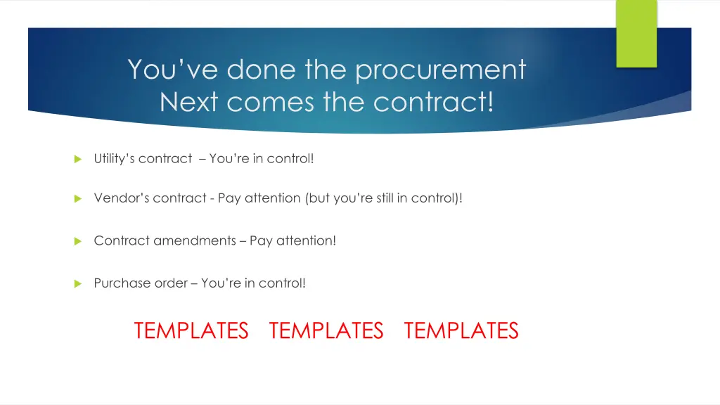 you ve done the procurement next comes