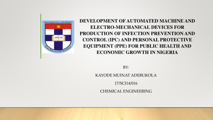 development of automated machine and electro