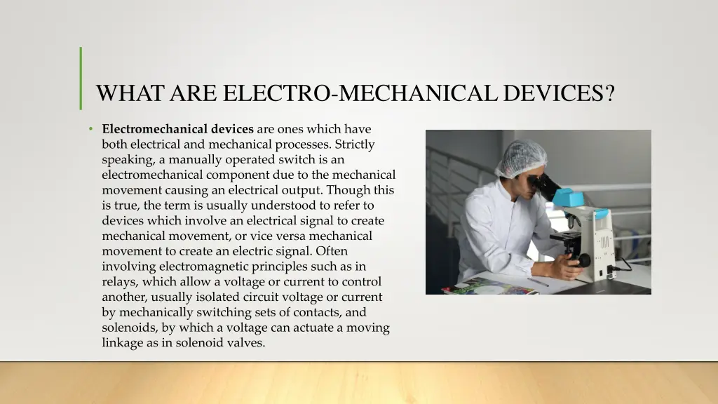 what are electro mechanical devices