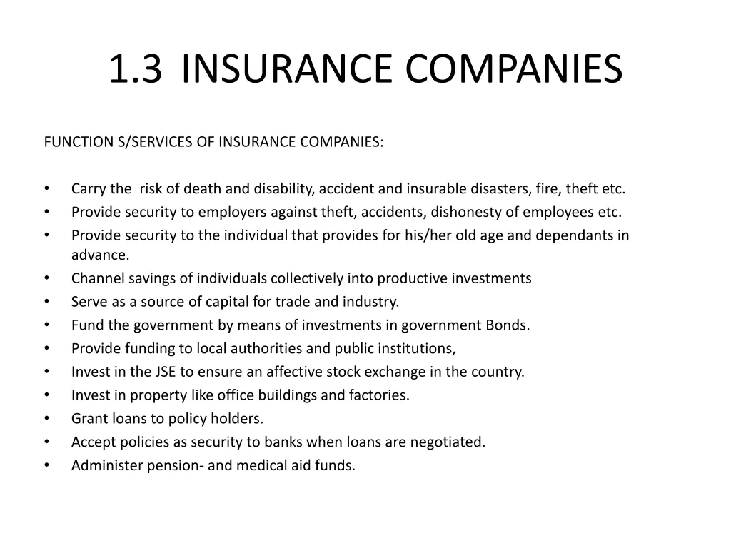 1 3 insurance companies