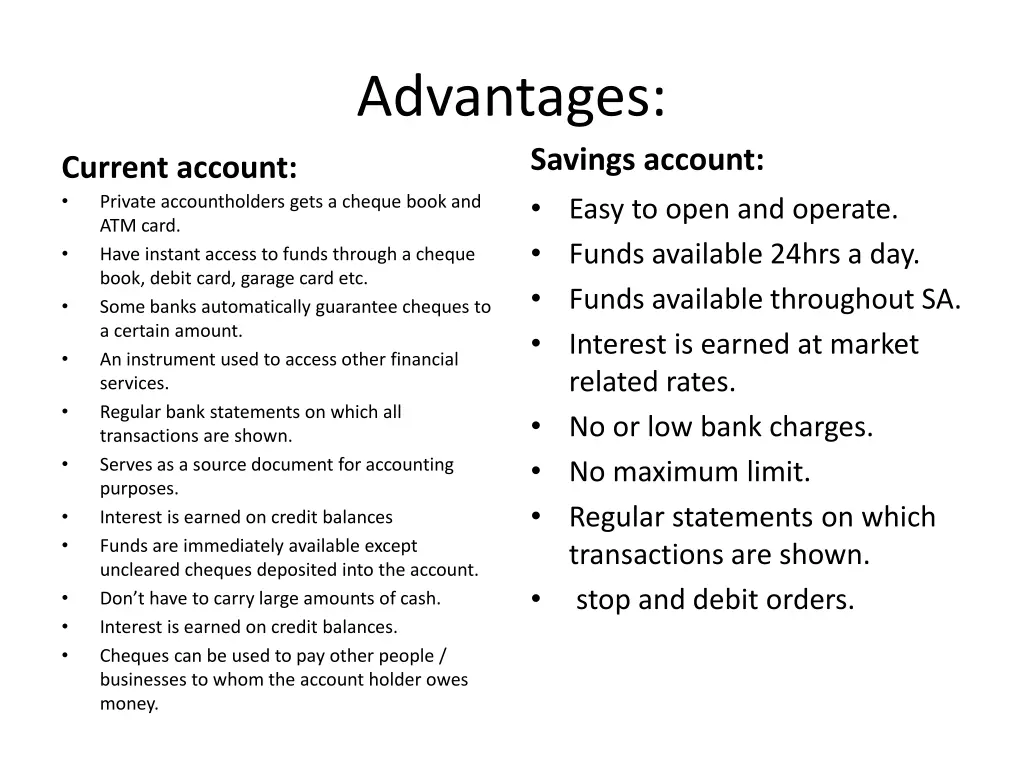 advantages