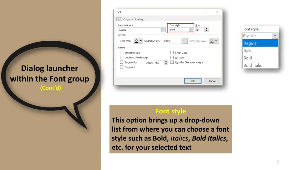 dialog launcher within the font group cont d 1