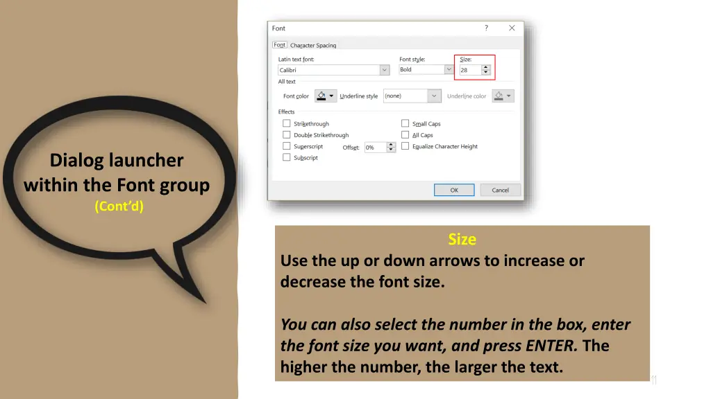 dialog launcher within the font group cont d 2