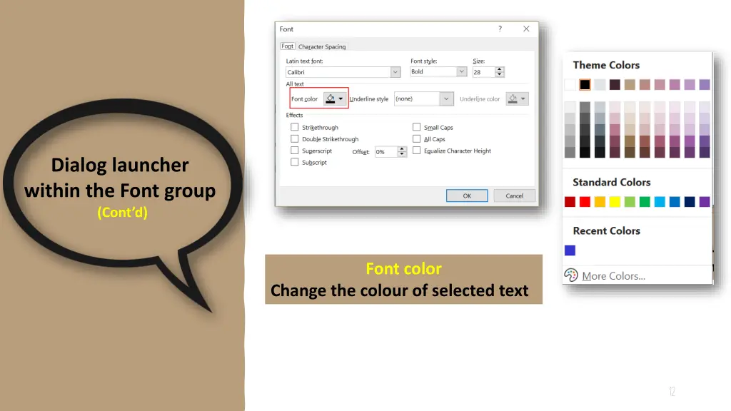 dialog launcher within the font group cont d 3