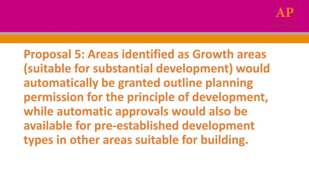 proposal 5 areas identified as growth areas
