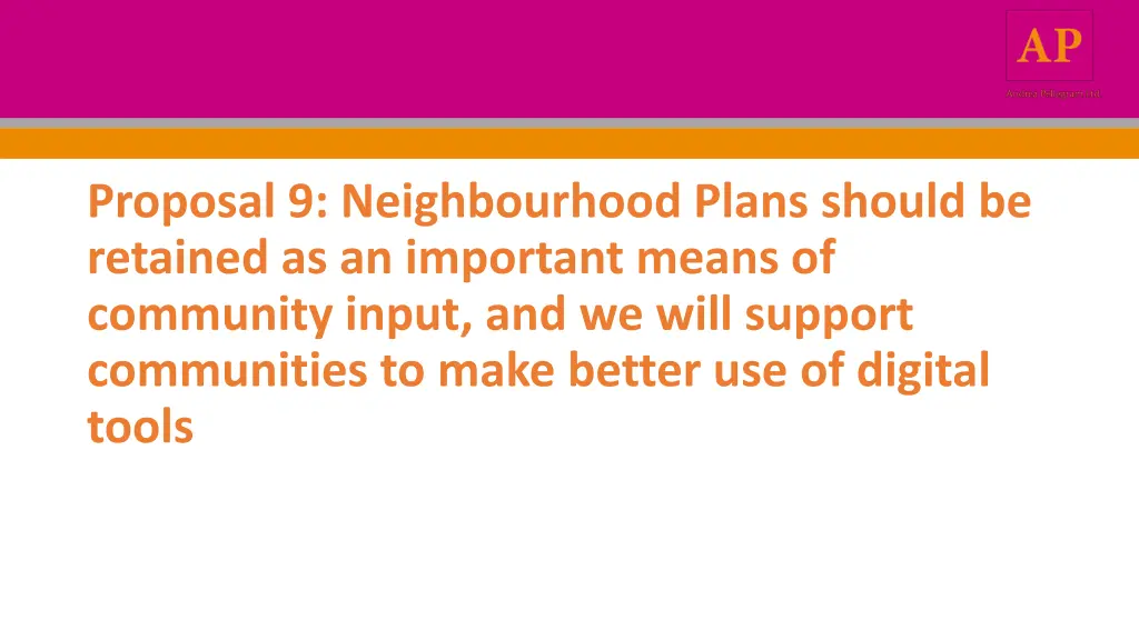 proposal 9 neighbourhood plans should be retained