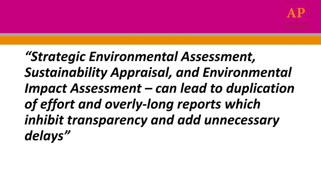 strategic environmental assessment sustainability