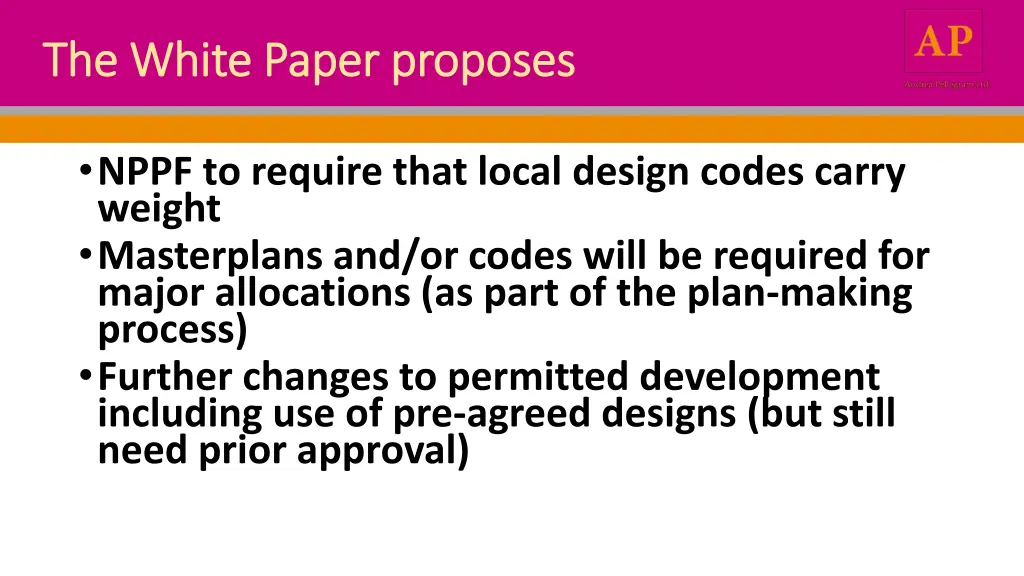 the white paper proposes the white paper proposes