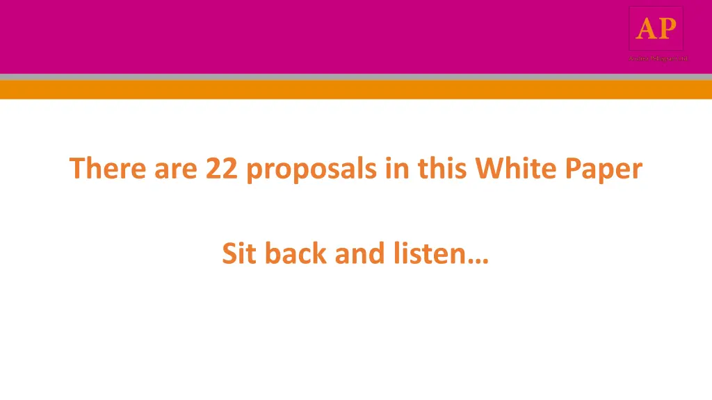 there are 22 proposals in this white paper