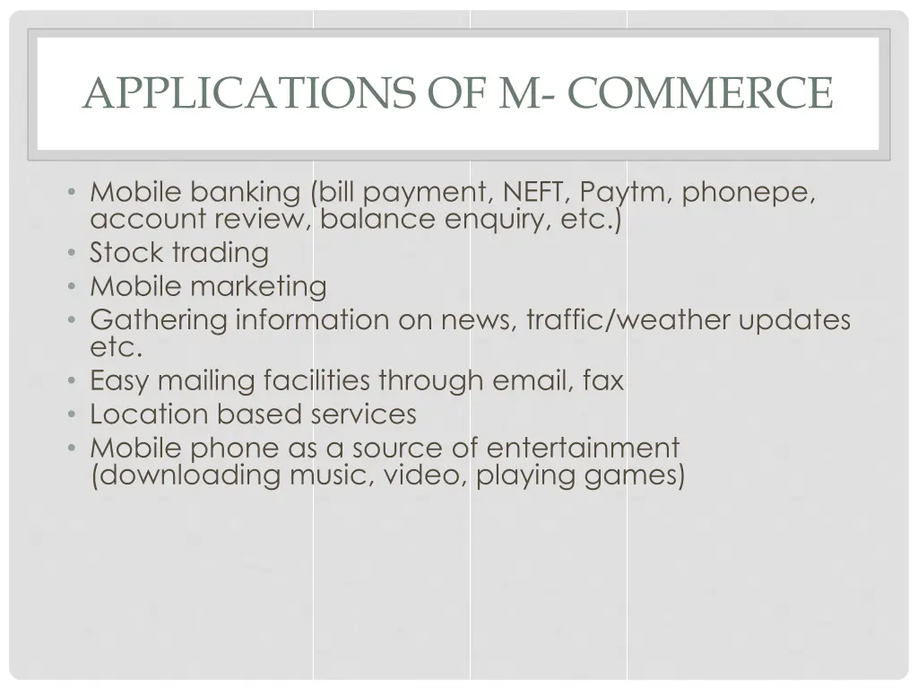applications of m commerce